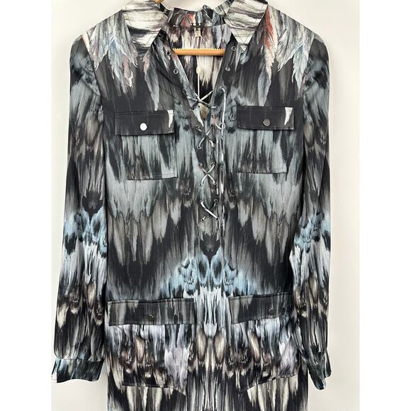 Haute Hippie She Too Will Rise Lace Up Dress Size 2 NWT - Picture 7 of 15